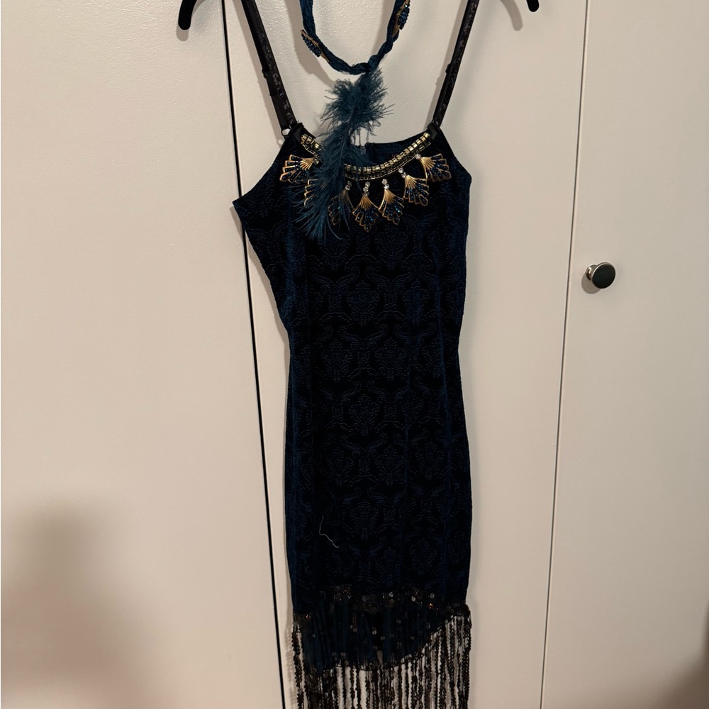 Dreamgirl Teal Velvet Dress - Halloween